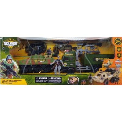 Детский военный игровой набор Soldier Combat CAN FA TOYS солдатики транспорт оружие аксессуары разноцветный 57 см 225229481