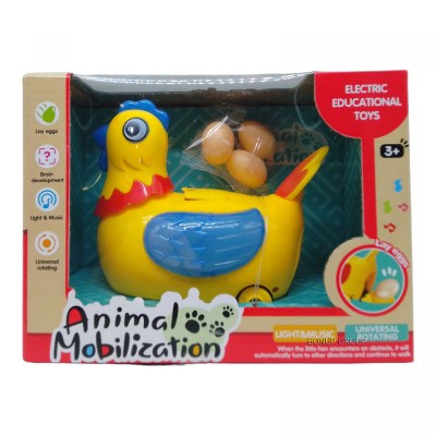 Детская интерактивная музыкальная игрушка Курочка несущая яйца Can Fa Toys развивающая желтый с cиним крылом 15 см 225230583