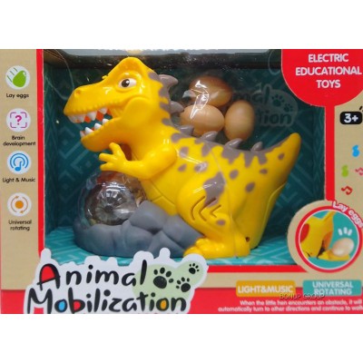 Детская интерактивная музыкальная игрушка Динозавр несущий яйца Can Fa Toys развивающая желтый 15 см 225230587