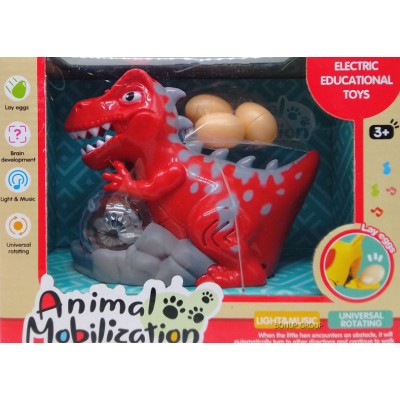 Детская интерактивная музыкальная игрушка Динозавр несущий яйца Can Fa Toys развивающая красный 15 см 225230588