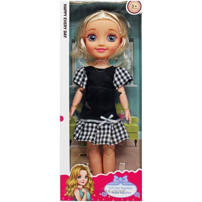 Детская музыкальная кукла в платье  HAPPY GIRL Can Fa Toys гибкие руки и ноги звук черный  30 см 225231120