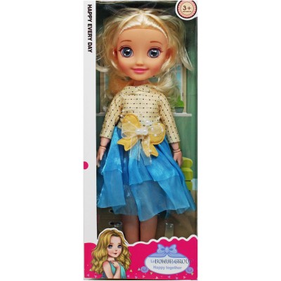 Детская музыкальная кукла в бирюзовом платье  HAPPY GIRL Can Fa Toys гибкие руки и ноги звук бирюзовый 30 см 225231122