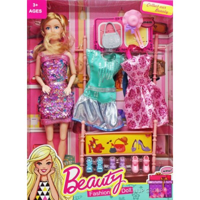 Детский кукольный набор Fashion Doll Can Fa Toys  кукла 2 платья 3 пары туфель аксессуары фиолетовый 28 см 225231527