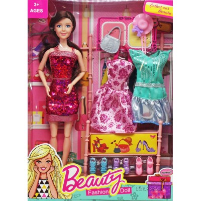 Детский кукольный набор Fashion Doll Can Fa Toys кукла 2 платья 3 пары туфель аксессуары розовый 28 см 225231528