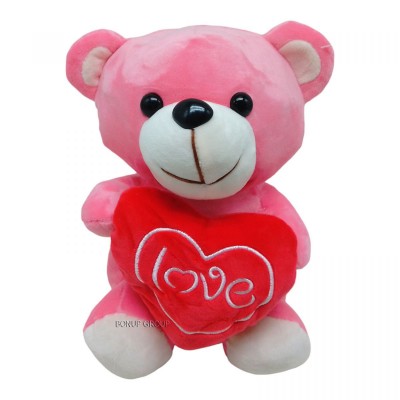 Мягкая игрушка Мишка с сердцем Can Fa Toys плюшевый  свет розовый 23 см 225231983
