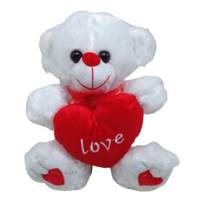 Мягкая игрушка Мишка с сердцем Can Fa Toys плюшевый  свет белый 23 см 225231984