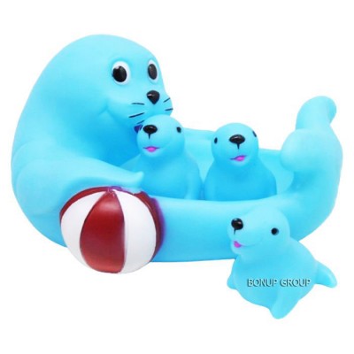 Детский набор игрушек для купания Семья Морских котиков BIBI TOYS 4 игрушки голубой 20 см 225233642