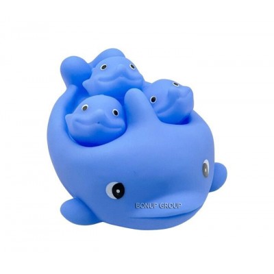 Детский набор игрушек для купания Семья Китов BIBI TOYS 4 игрушки синий 20 см 225233645