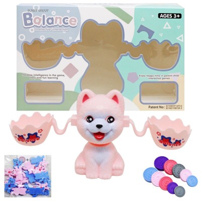Детская развивающая игра балансир Песик CH Toys математическая обучающая розовая 25 см 225234318 