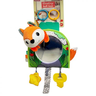 Детская подвеска погремушка Белочка CAN FA TOYS мягкое зеркальце шуршалка грызунок оранжевый 255235606