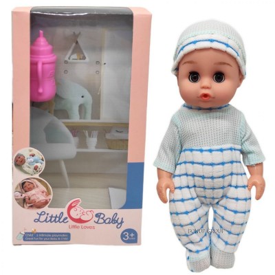 Детская кукла пупс Little baby с бутылочкой  Can Fa Toys голубой 26 см 225237355