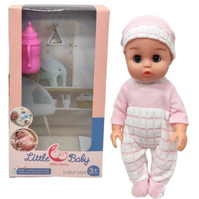 Детская кукла пупс Little baby с бутылочкой  Can Fa Toys розовый 26 см 225237356