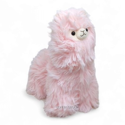 Детская мягкая игрушка пушистая Лама CH Toys длинный ворс розовый 32 см 225237365