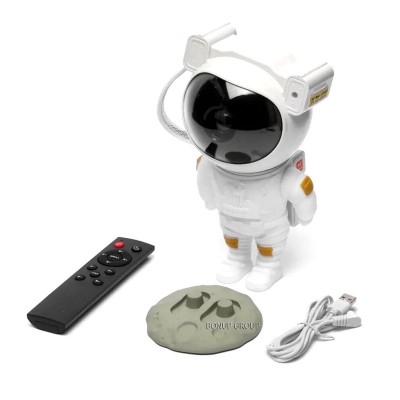 Детская игрушка 3в1 ночник проектор Астронавт Звездное небо CAN FA TOYS свет вращение пульт белый 22 см 225238234