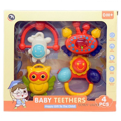 Детский набор погремушек Can Fa Toys прорезыватель грызунок 4 шт разноцветный 26 см 225238742