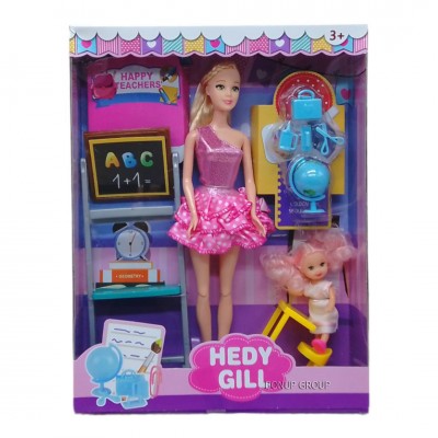 Детский кукольный набор Учительница CAN FA TOYS 2 куклы мебель аксессуары розовый  28 см 225239235 
