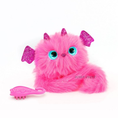 Детская мягкая интерактивная игрушка ЗОИ POMSIES звук свет розовый 16 см 225239320