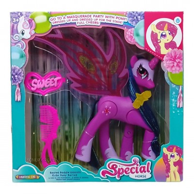 Детская игровая фигурка Единорожка Can Fa Toys персонаж мультсериала My Little Pony cвет звук аксессуары сиреневый 26 см 255239655