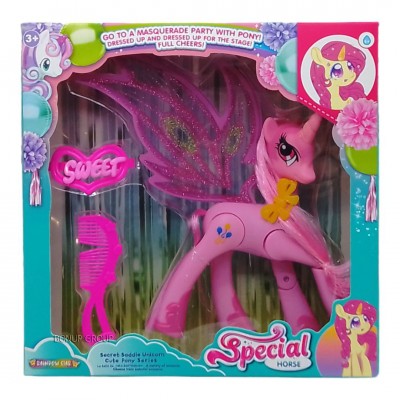 Детская игровая фигурка Единорожка Can Fa Toys персонаж мультсериала My Little Pony cвет звук аксессуары розовый 26 см 255239656