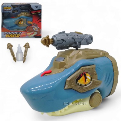 Детский игровой набор Акула Динозавр PUPPET HAND DINO SHARK CAN FA TOYS стреляет пар свет звук аксессуары cерый 21 см 225241095