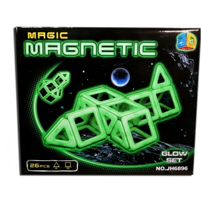 Детский магнитный конструктор 3D светящийся Magic Magnetic пространственное мышление и логическое развитие детей, развивающие игры 225.JH6896
