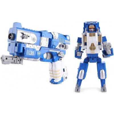 Игрушка робот трансформер бластер KAILI TOYS стреляющий поролоновыми патронами с присосками 8 шт.(синий) 54598225SB454